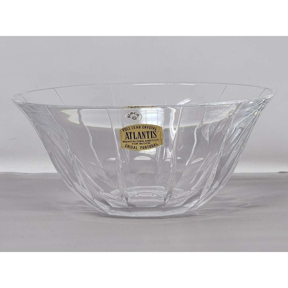 Atlantis Full Lead Crystal Hand-Blown & Cut Round Bowl Made In‎ Portugal